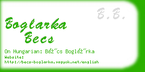 boglarka becs business card